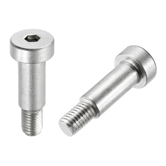2 Pcs 304 Stainless Steel Shoulder Bolt 10mm Shoulder Dia 18mm Shoulder Length M8x1.25 Thread Hex Socket Shoulder Bolts for Hydraulic Injection Molding Machinery Industries