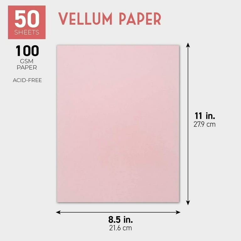 Skytone Parchment Pink Ice Vellum 65# Cover 8.5 x 11