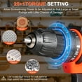 thumbnail image 6 of 20V Cordless Drill with Battery and Charger,25+1 Torque Setting Drill Driver Set,LED Tools Kit and 43pcs Drill Bits, 6 of 10
