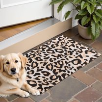 Beige and Black Of Leopard Print Door Rugs,Washable Non Slip Door Mats Indoor,Decorative Door Mats,Entry Mat Indoor for Entrance,Bedroom,Kitchen,Bathroom,16"x24"