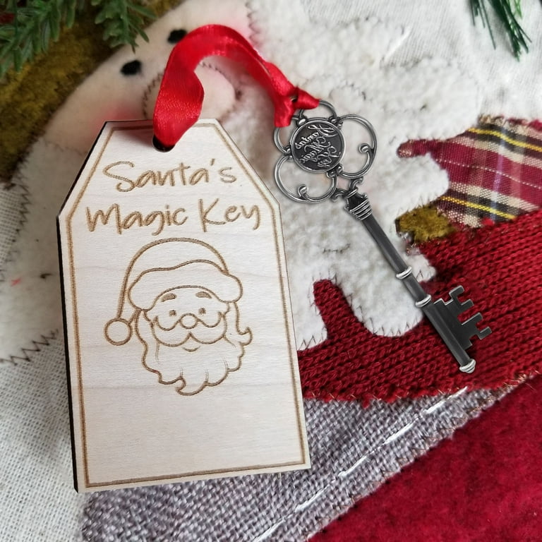 Santa's Key for House with No Chimney Ornament, Christmas Ornament,  Skeleton Key Santa Key, Santa Claus Decoration, 