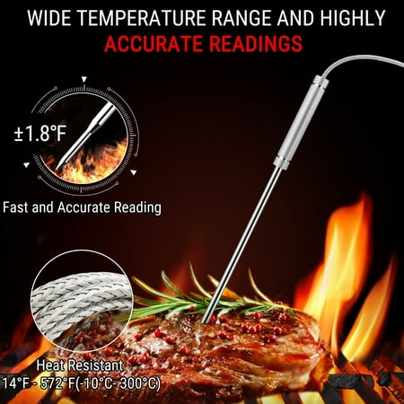 ThermoPro - Long Range Wireless Meat Thermometer with 4 Probes - Red