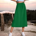 thumbnail image 2 of Busydd Skirts for Women Casual Solid Color High Waisted Midi Skirt Trendy Versatile A-Line Skirts S, 2 of 7