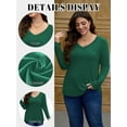 thumbnail image 6 of FlorCurve V Neck T-Shirts for Women Plus Size Long Sleeve Shirts Lightweight Tunic Tops, Army Green XL, 6 of 7