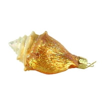Old World Christmas Beach Shells Glass Blown Ornaments for Christmas Tree Golden Seashell