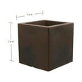 thumbnail image 5 of Ecobo 8" Eco-Friendly Square Planter Bloco Indoor/Outdoor use, Durable, Versatile & Lightweight, Designed by Brazilian Artisans, Contemporary All-Weather Design –Brown, 5 of 6