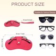 thumbnail image 2 of Funda de gafas de cuero portátil con cordón para muñeca para mujeres y hombres, estuches para gafas de sol (rojo rosa), 2 of 7