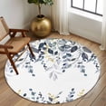 thumbnail image 2 of Round Rugs 7Ft, Blue Grey Eucalyptus Round Area Rug Washable Indoor Throw Carpet, Watercolor Spring Weeping Botanical Large Non Slip Circle Rug for Dining Room Playroom Home Decor Aesthetic, 2 of 8