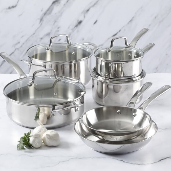 Martha Stewart 10-Piece Stainless Steel Cookware Set