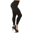 thumbnail image 6 of K-Cliffs Women's Feminine Full Length Seamless Fleece Leggings, Plus Size/One Size (Usually fits sizes 12-16), Black, 6 of 6
