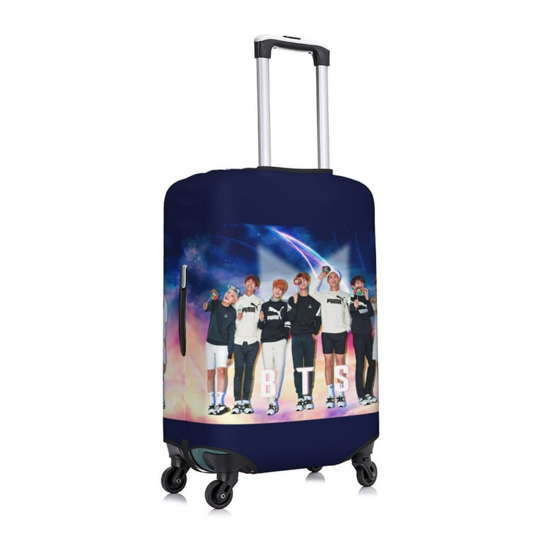 Kpop BTS Travel Luggage Cover Colorful Suitcase Luggage Protector Washable Baggage Cover Dustproof Protector Fits 18 32 Inch Luggage Large