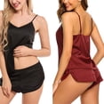 thumbnail image 6 of Women Satin Nightgown Sleeveless Low V-neck Sleepwear Valentines Day Suits Home, 6 of 20