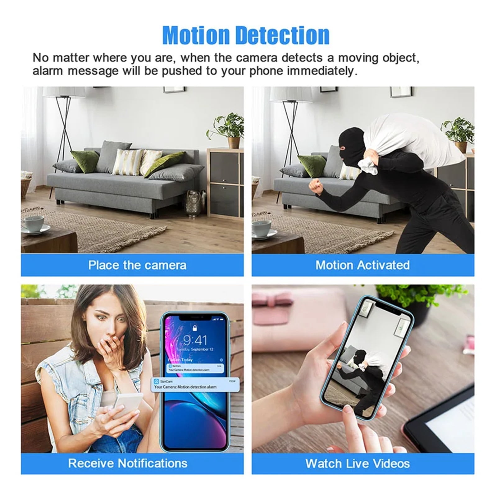 R89 4K Full HD Mini Camera IR Night Vision Motion Detection Micro Video Voice Recorder Home Battery Camera APP ,Ultra-HD Quality