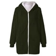 thumbnail image 3 of Women Loose Fuzzy Fleece Sweatshirt Plus Size Hooded Jacket Long Sleeve Winter Warm Overcoats, 3 of 6
