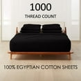 thumbnail image 2 of 1000-Thread-Count 100% Egyptian Cotton 6 PC Sheet Set |Queen, Black| 12" Deep Pockets, 2 of 8
