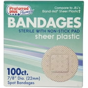 Bandages Sterile Sheer Plastic Spot 100 Each