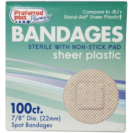 Bandages Sterile Sheer Plastic Spot 100 Each