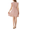 thumbnail image 3 of Allegra K Women's Cap Sleeve Ruffle Tie Belt Ruffle Hem Prom Dress, 3 of 6
