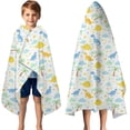 thumbnail image 3 of Colorful Dinosaur and Tropical Pattern Hooded Bath Towel，50"x30" for Ages 3 To 12 Kids, Quick Dry Lightweight Soft Microfiber Hood Beach Towel Cover Up for Kids, 3 of 7