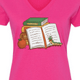 thumbnail image 4 of Inktastic Tiny Library Bookworm Women's V-Neck T-Shirt, 4 of 5