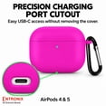 thumbnail image 5 of Entronix Silicone Case for AirPods 5 / 4, Slim Protective Cover with Carabiner, Hot Pink, 5 of 6