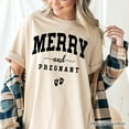 thumbnail image 5 of Merry and Pregnant T‑Shirt, Baby Announcement Christmas Tee for New Mom, 5 of 10