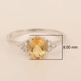thumbnail image 5 of 8x6mm Oval Shape Citrine Gemstone 925 Sterling Silver Solitaire Accents Women Wedding Ring, 5 of 7