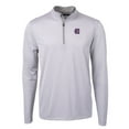 thumbnail image 2 of Men's Cutter & Buck  Gray/White Holy Cross Crusaders Big & Tall Virtue Eco Pique Micro Stripe Recycled Quarter-Zip, 2 of 3