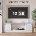 thumbnail image 4 of TV Stand with Storage Plac for TV Up to 55 Inche, Modern Entertainment Center with Storage Cabinet, Fits into 36'' Electric Fireplace, White (Not Include Fireplace), 4 of 9
