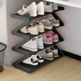 thumbnail image 5 of Clearance! Kbndieu Z Type Shoe Rack, 4-Tier Sturdy & Stackable Shoe Cabinet Shelves, Heavy Duty Shoe Storage Organizer for Closet, Entryway, Garage & Corridor, 5 of 6