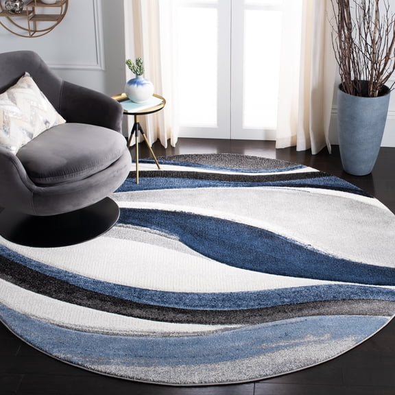 Safavieh Hollywood Dalton Abstract Area Rug, Gray/Blue, 4' x 4' Round