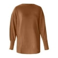 thumbnail image 5 of 2026 Women Fashion Sweater Oversized Solid Chuny Knitted Long Sleeve Crewneck Loose Fit Fall Winter Clothes Coffee, 5 of 5