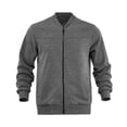 thumbnail image 2 of Men's Sweatshirt Full Zip Up Stand Collar No Hood Casual Jackets with Pockets Long Sleeve Mock Neck Fall Warm Coats, XL, 2 of 10