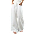 thumbnail image 2 of HUPOM Goth Pants Womens Pants Carpenter Low Waist Rise Long Flare-Leg White XL, 2 of 6