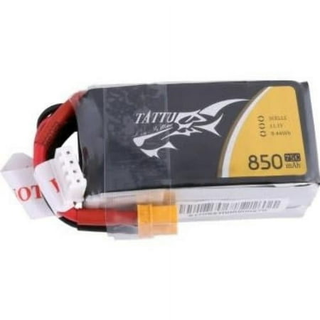 UPC: 0889551002196 | Tattu 850mAh 11.1V 75C 3S1P Lipo Battery Pack with XT30 plug
