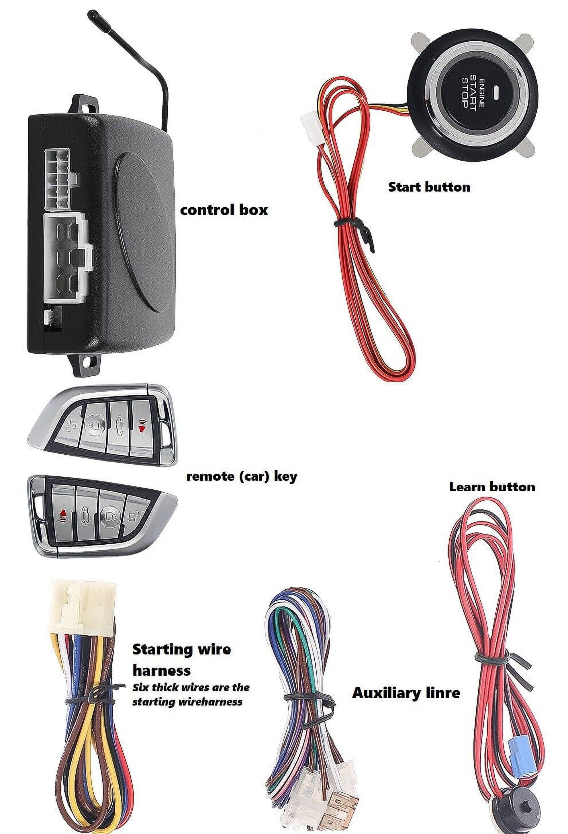 KingFurt Keyless Entry Engine Start Alarm System, 12V Automotive Alarm