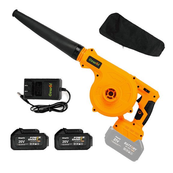 Gewol 21V Cordless Mini Blower & Vacuum, 2-in-1 Leaf Blower with 2×3.0Ah Battery, Ultra Portable for Lawn Care & Dust