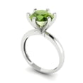 thumbnail image 2 of Solitaire Engagement Ring for Women - 3ct Natural Peridot in 18K White Gold Promise Ring, 2 of 6