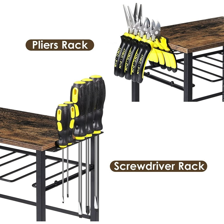 Power Tool Organizer, 4 Layers Garage Tool Organizers and Storage，Drill  Holder Wall Mount, Storage Rack for Cordless Drill, Heavy Duty Tool shelf  with