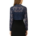 thumbnail image 3 of INSPIRE CHIC Women's Floral Lace Sheer Open Front Bolero Shrug Cropped Cardigan XL Dark Blue, 3 of 7