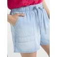 thumbnail image 2 of Time And Tru Women's Chambray Cargo Shorts, 3" Inseam, Sizes XS-XXXL, 2 of 5