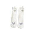 thumbnail image 1 of Calcetines HUOGUO Lindos de forro polar coral con estampado de patas de gato para niñas, 1 of 5