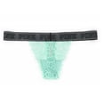 thumbnail image 2 of Victoria's Secret Pink Logo Elastic Lace Thong Panty for Women Mint Green Size Large New, 2 of 2