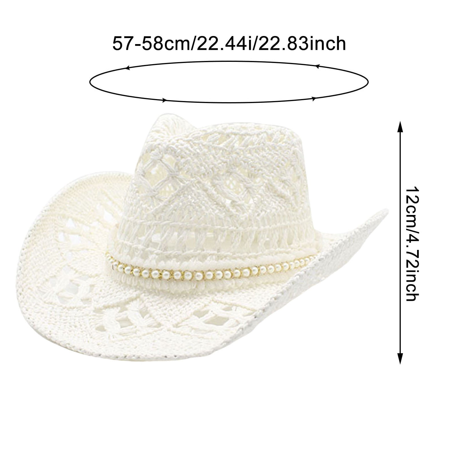 7554 Straw Cowboy Hat For Women And Men With Shapeable Wide Brim Sun Beach Beach Shell | Western Cowboy Hat For Women Men Cowgirl Hat  main image 3