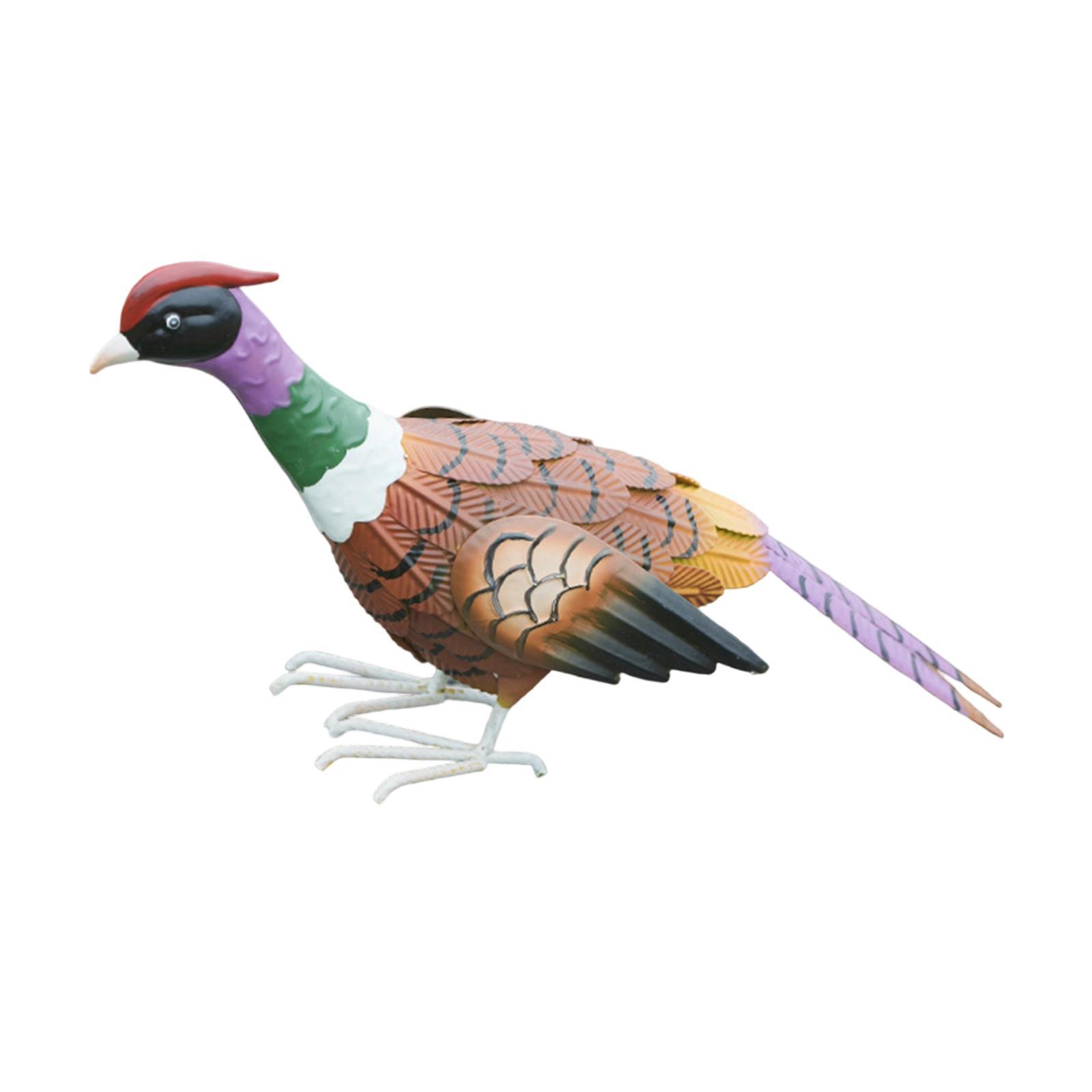 simhoa Garden Statue Pheasant Sculpture Housewarming Gift Iron Lifelike Sturdy Animal Figurine Lawn Ornament for Porch Lawn Garden