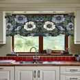 thumbnail image 3 of Yayeee Kitchen Curtains Tier Set of 2 Light Filtering 57"x24" Over Sink Window Panels, Dark Floral, 3 of 7