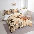 thumbnail image 3 of Homewish Safari Moose Deer 7 Pieces Bedding Comforter Set,Retro Rustic Hydrangea Full Bedding Set,Brown Beige Fitted Sheet Flat Sheet For Girl Kids,Super Cozy Room Decor Reversible, 3 of 8