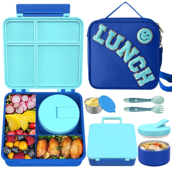 Caja Bento para Niños Aimsnk con Termo para Sopa de 8oz, 4 Compartimentos