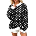 thumbnail image 6 of Levmjia Women's Polka Dot Sweater Winter Long Sleeve Mock Neck Pullover Casual Loose Fit Top for Women, 6 of 9