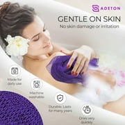 African Net Sponge, Authentic, Real, Black Owned, Exfoliating Bath Wash Cloth, Long Sponge, Body Exfoliator, Sapo, Shower Bath Accessories, Back Foot Scalp Scrub, Flat Dead Skin Remover (Purple)